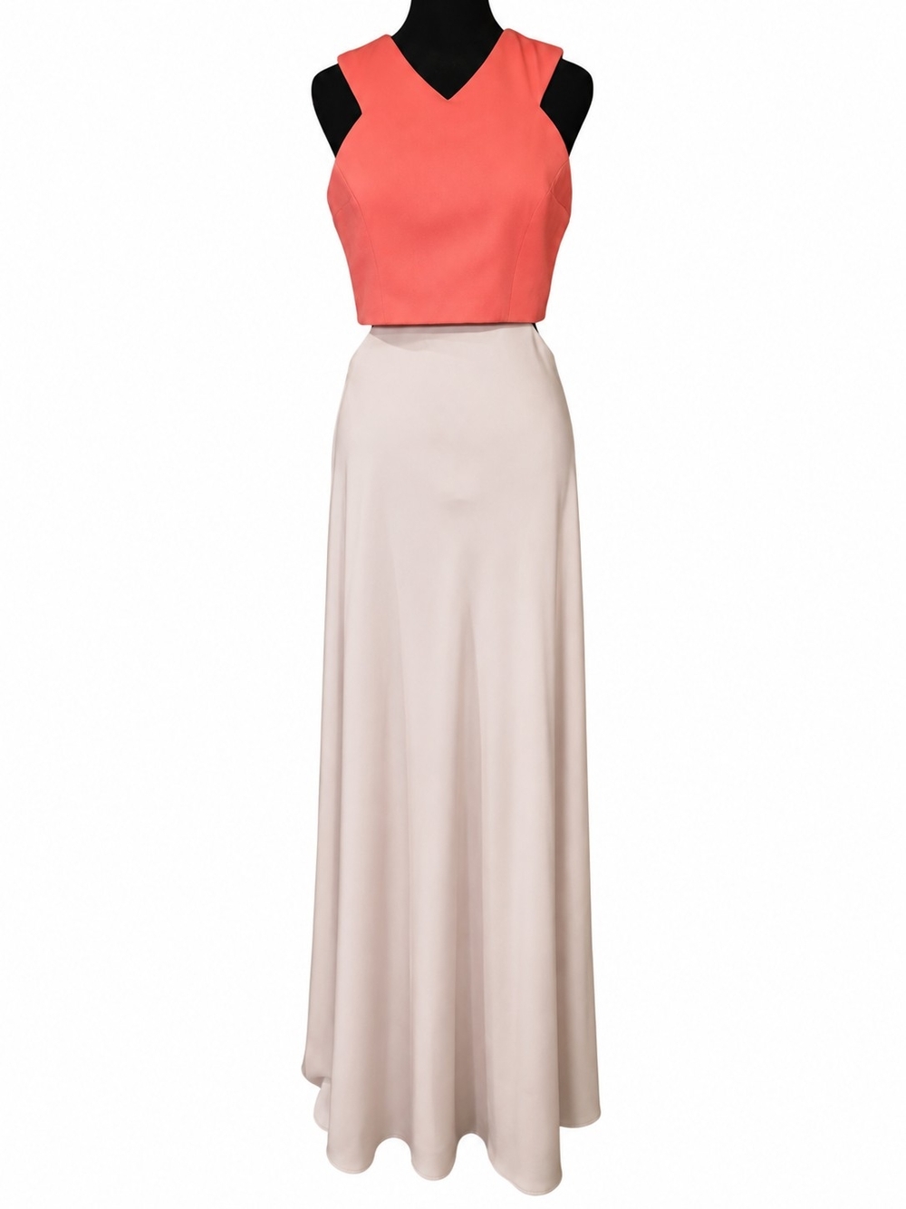 Jill Jill Stuart Coral Crop Top & Blush Maxi Skirt Two-Piece Formal Set – Size 4